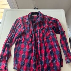 Vanilla Star Red and Blue Plaid Shirt